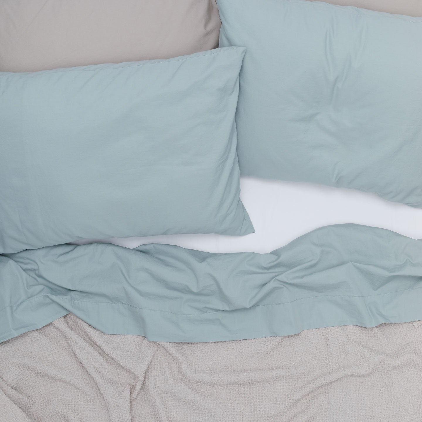 Essential Percale Pillowcases, Set of 2 - Light Grey