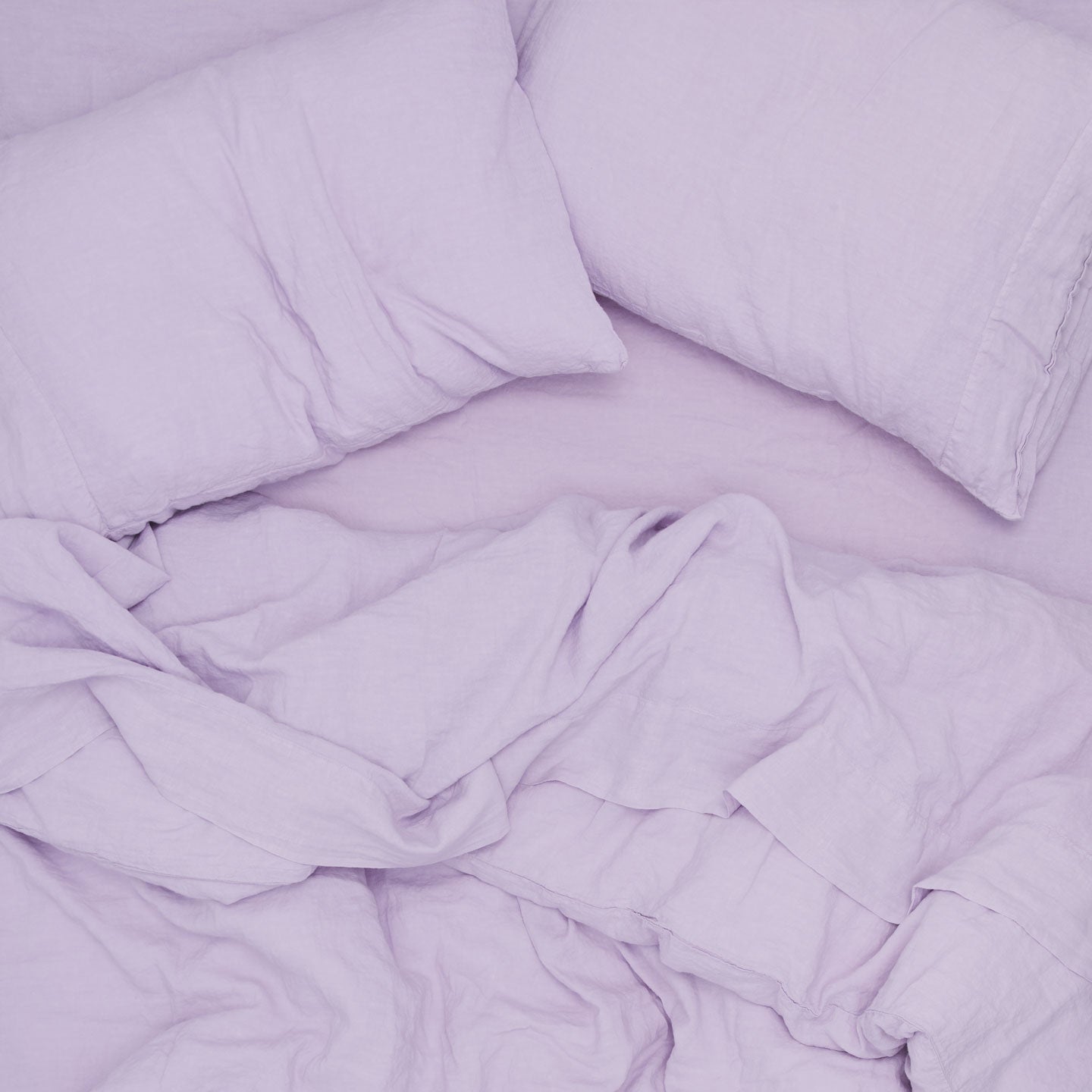Simple Linen Pillowcases, Set of 2 - Lilac