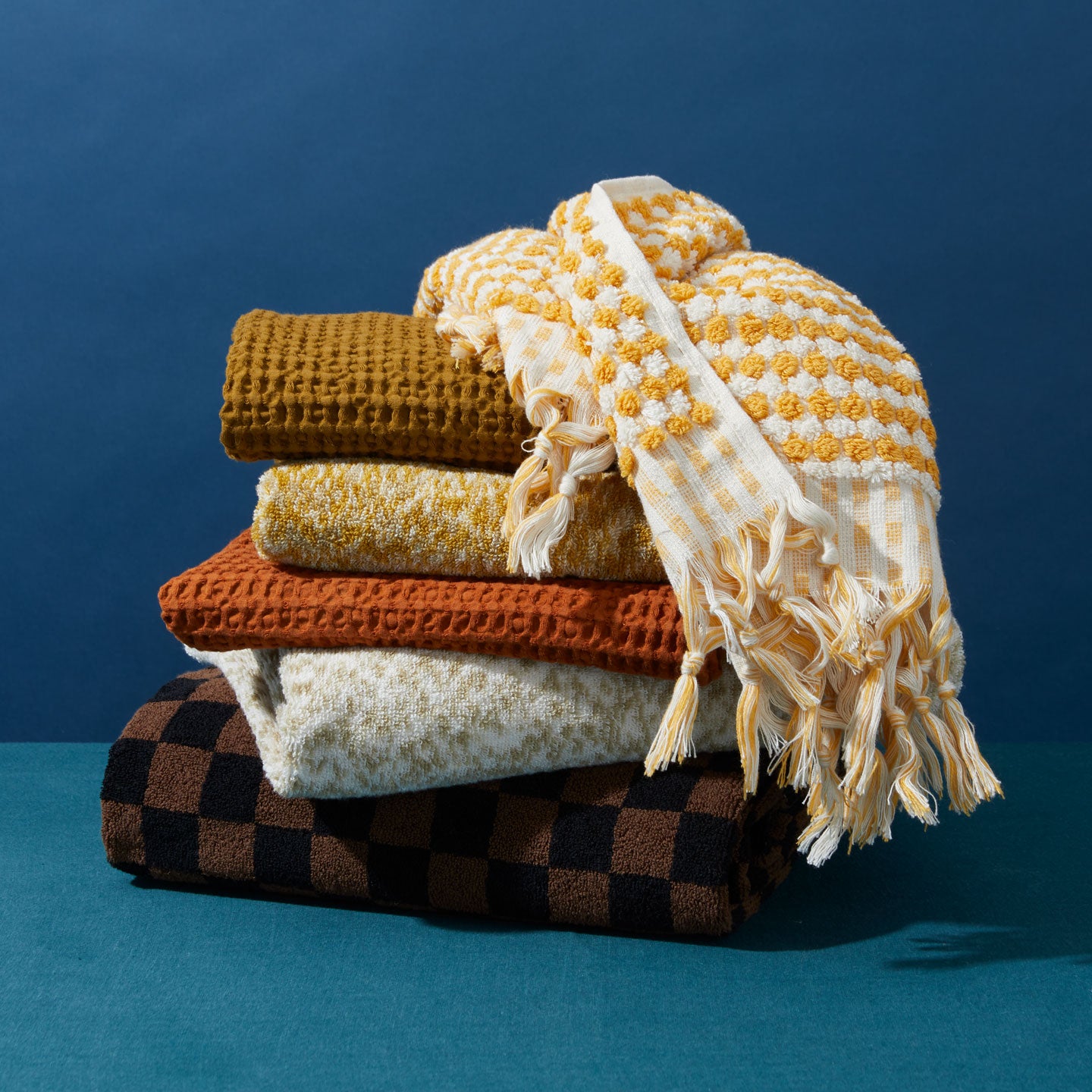 Simple Waffle Towel - Terracotta