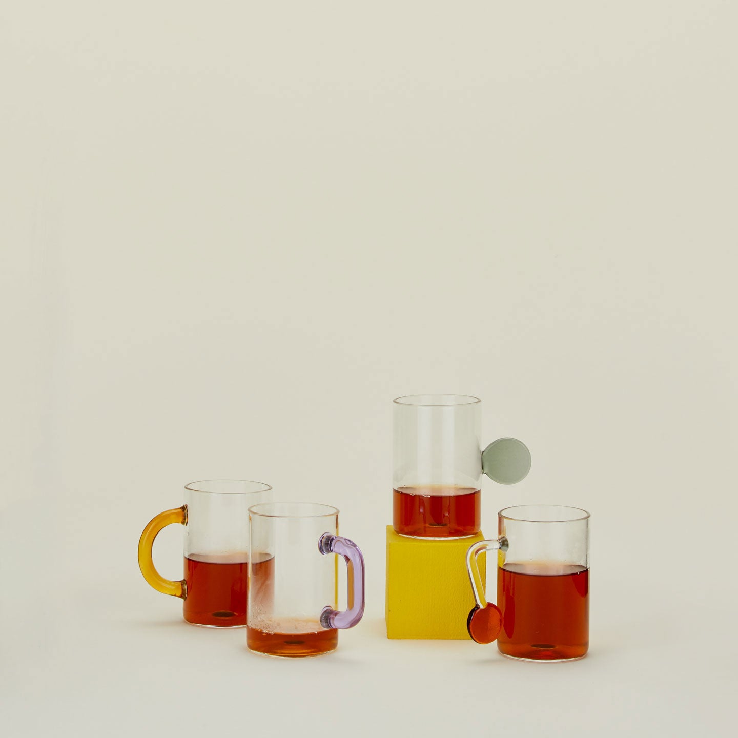 Glass Tea Cups, Set of 4