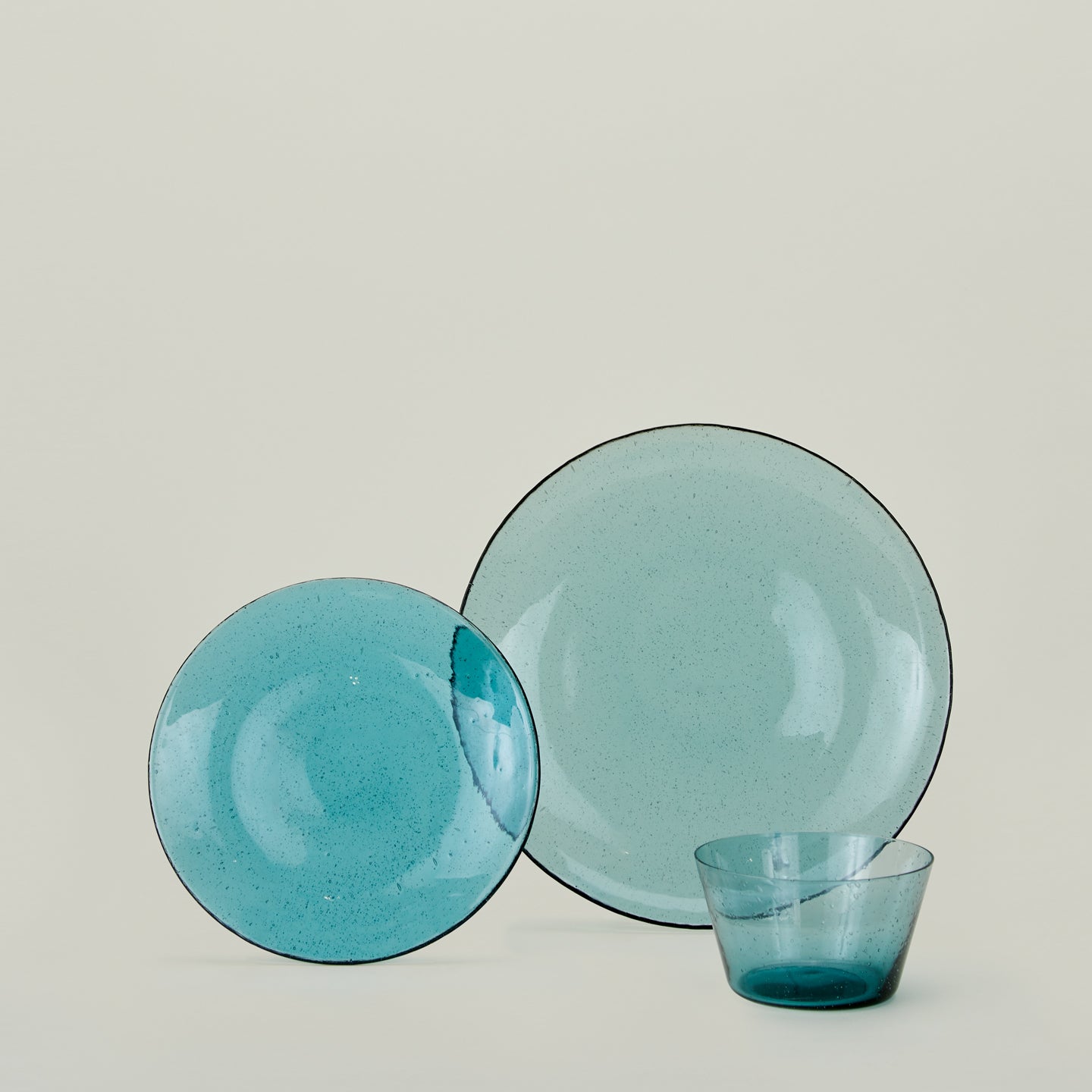 Glass Salad Plate - Peacock
