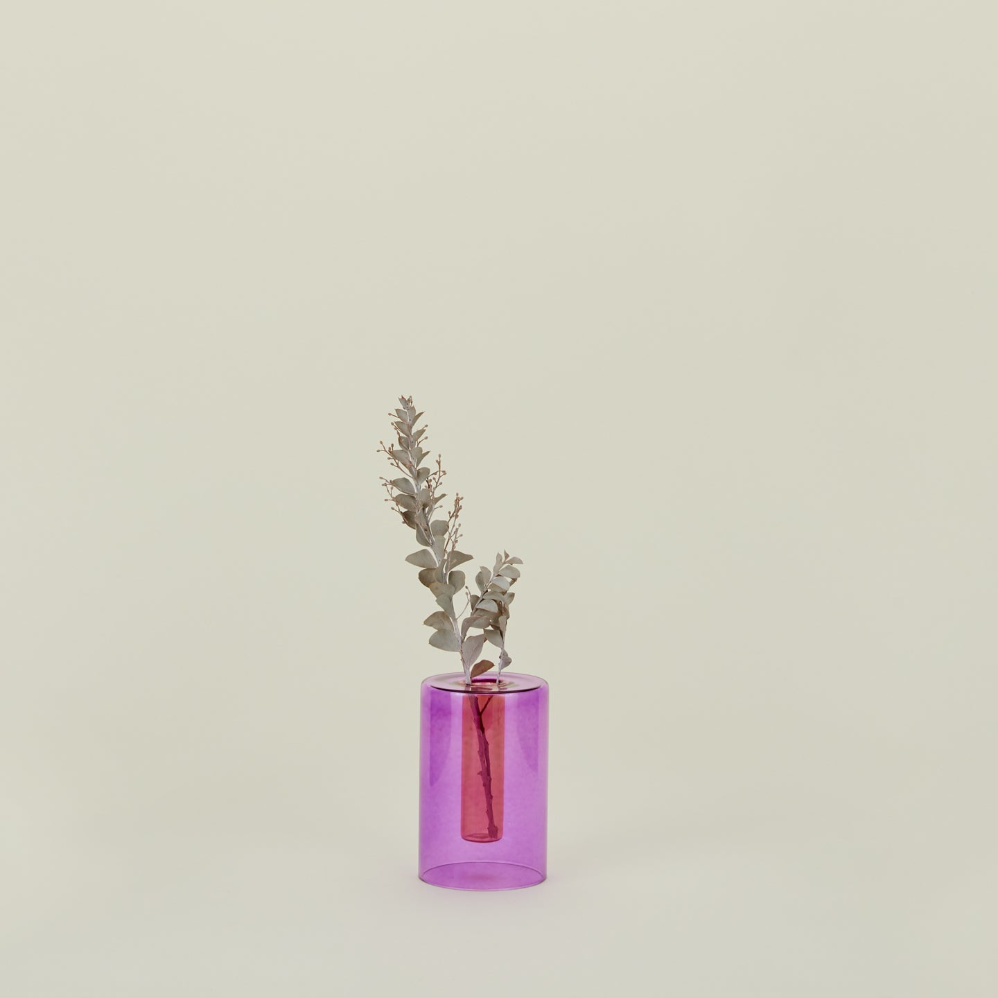 Reversible Glass Vase - Lilac/Peach