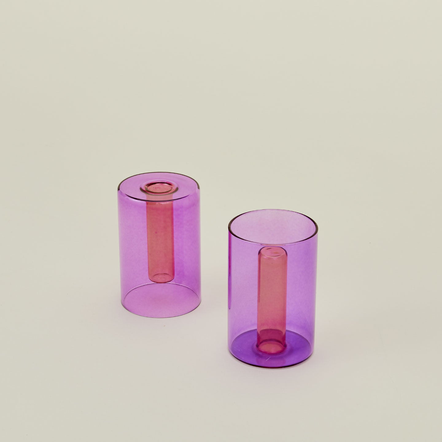 Reversible Glass Vase - Lilac/Peach