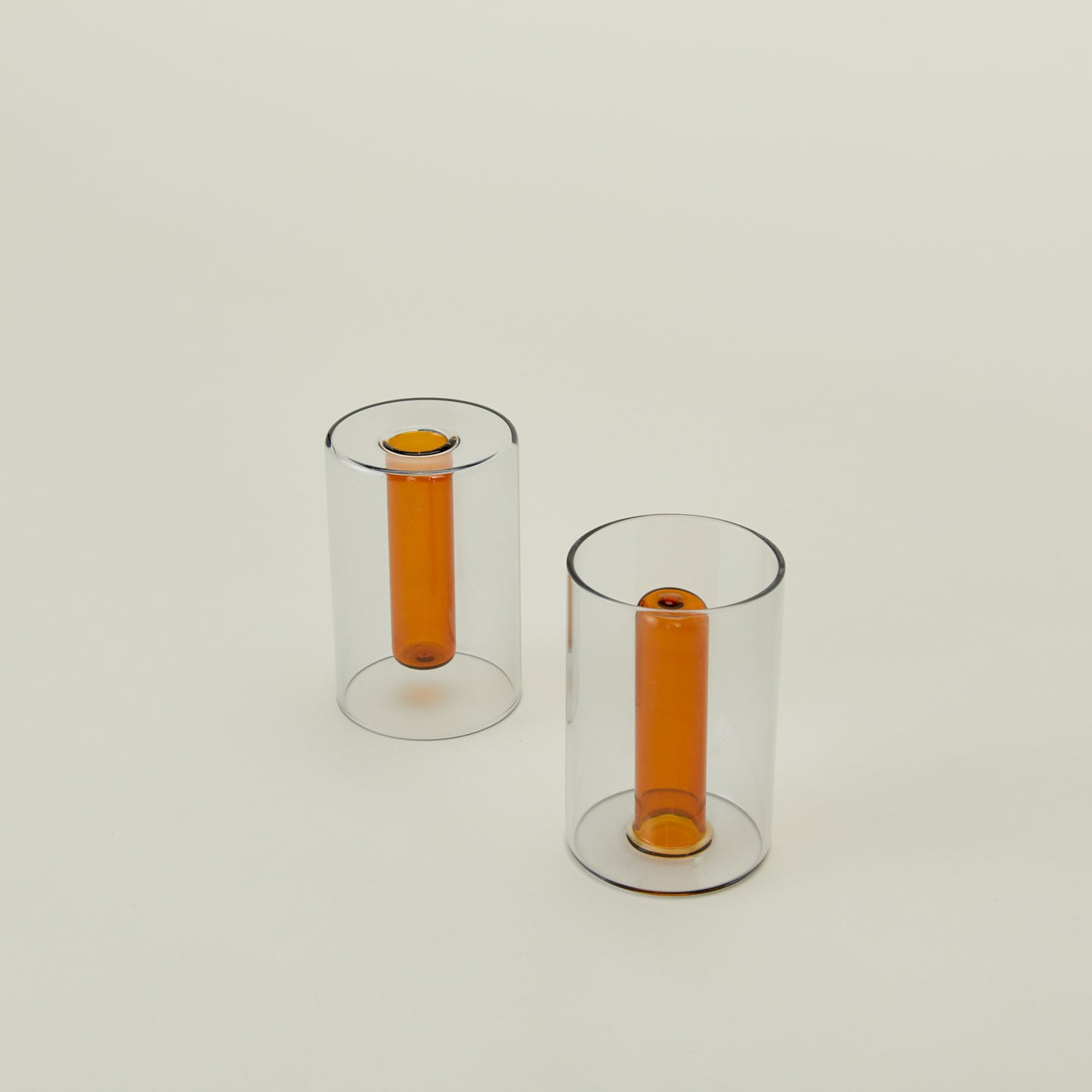 Reversible Glass Vase - Orange/Grey