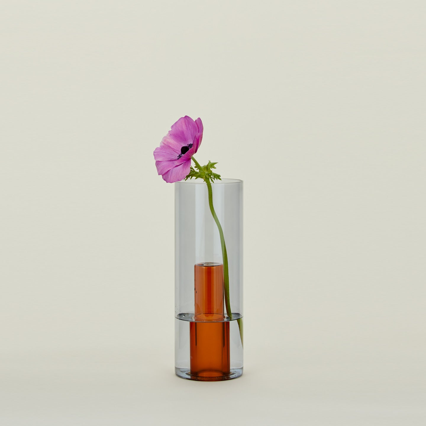 Reversible Glass Vase - Grey/Orange