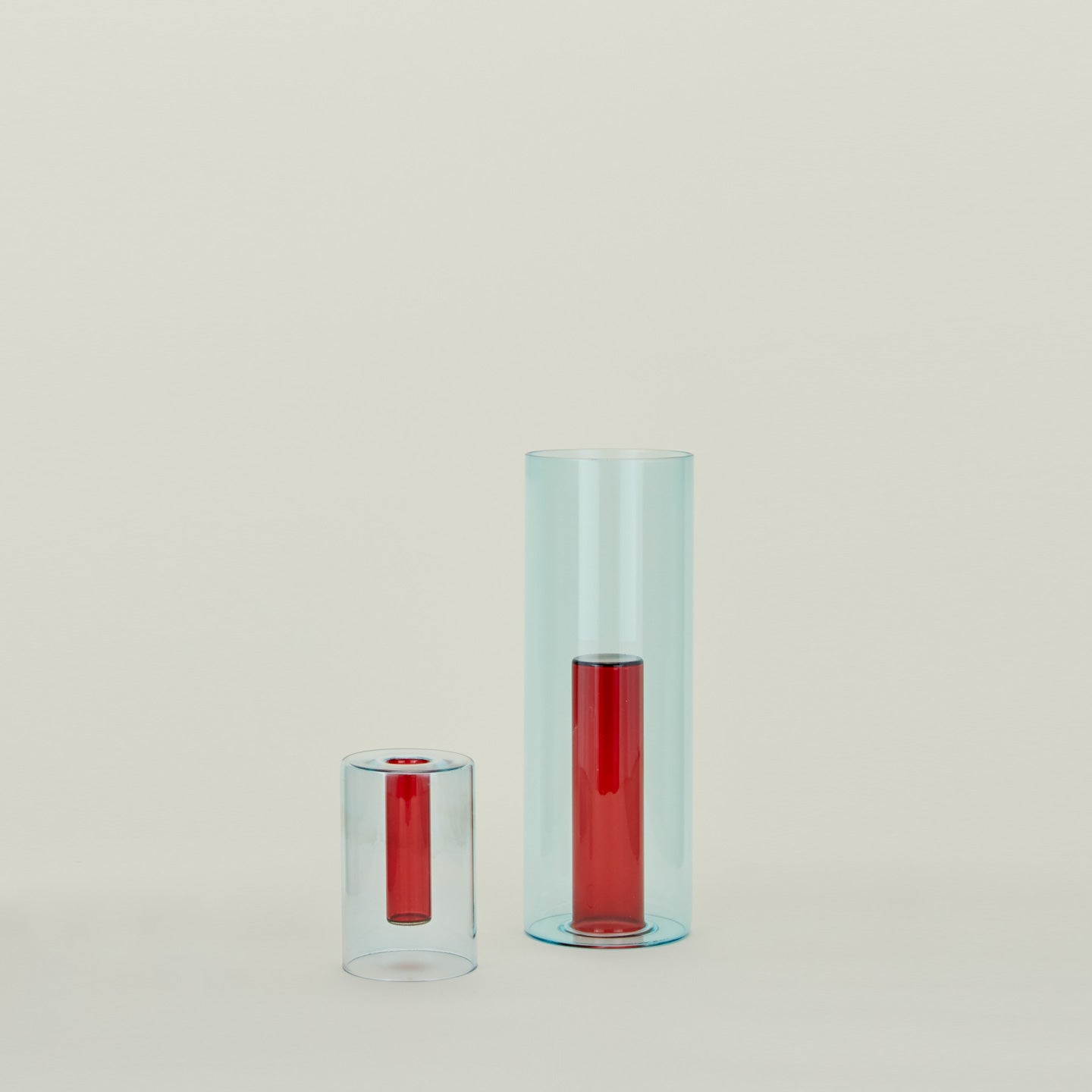 Reversible Glass Vase - Blue/Red