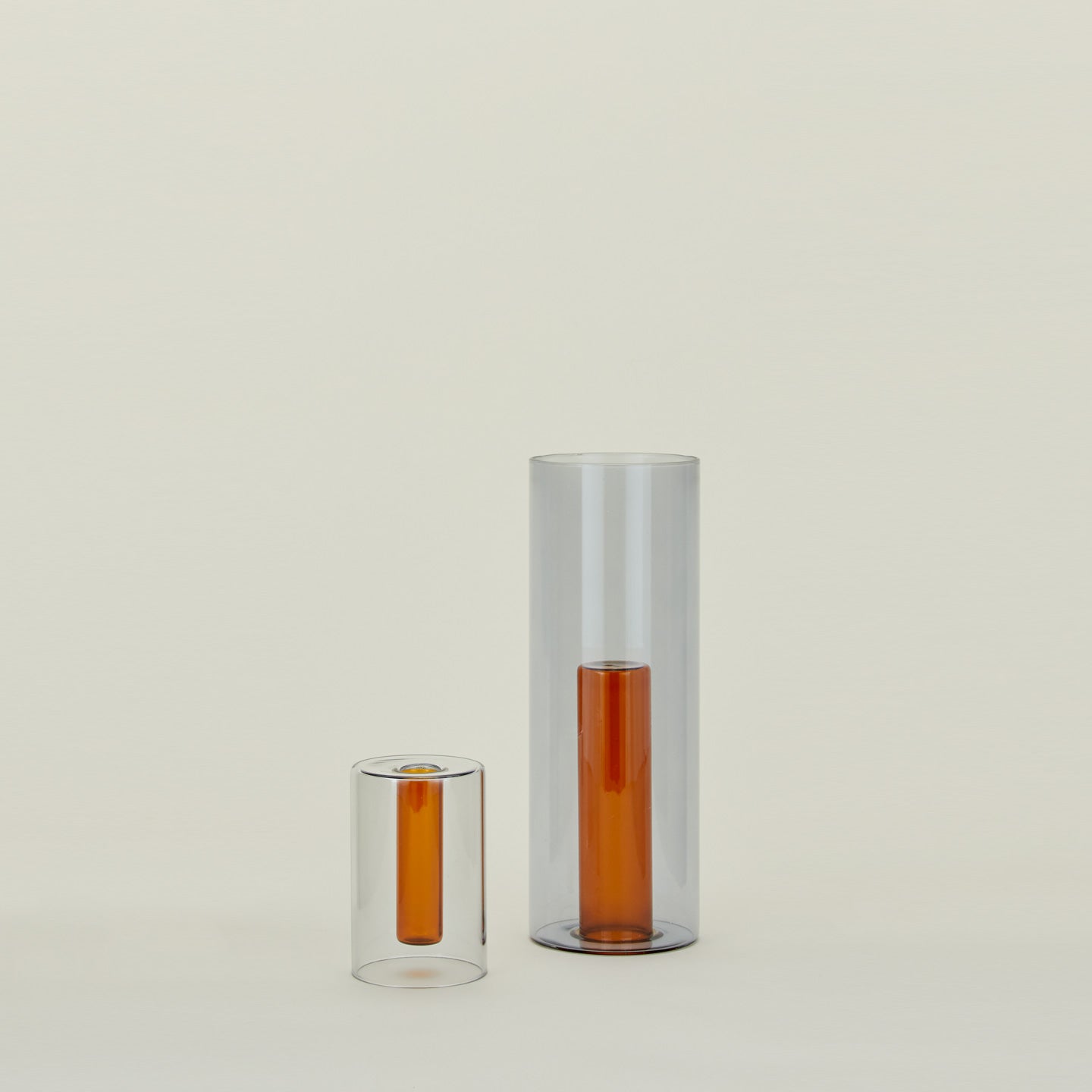 Reversible Glass Vase - Grey/Orange
