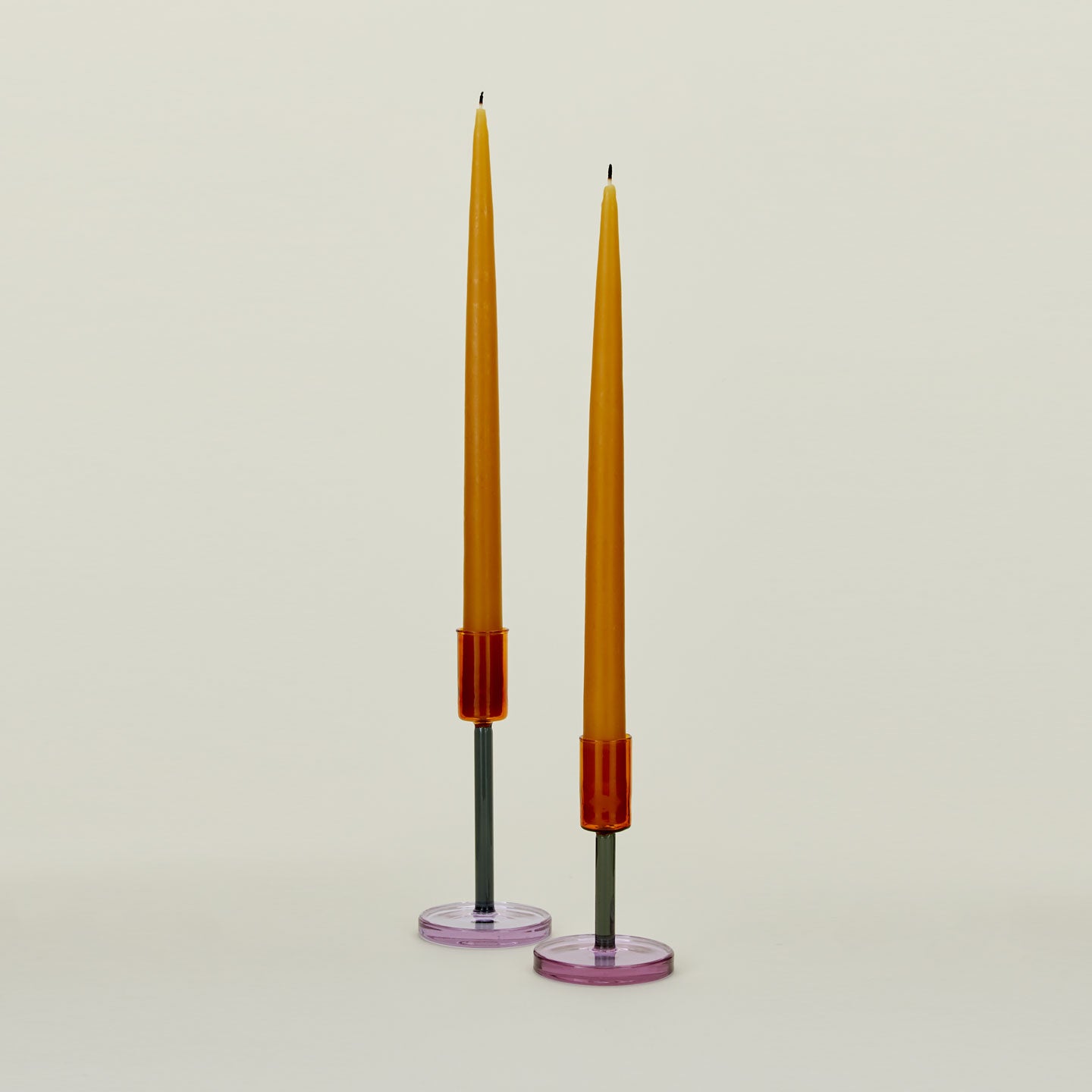 Color Block Candle Holder - Orange/Grey