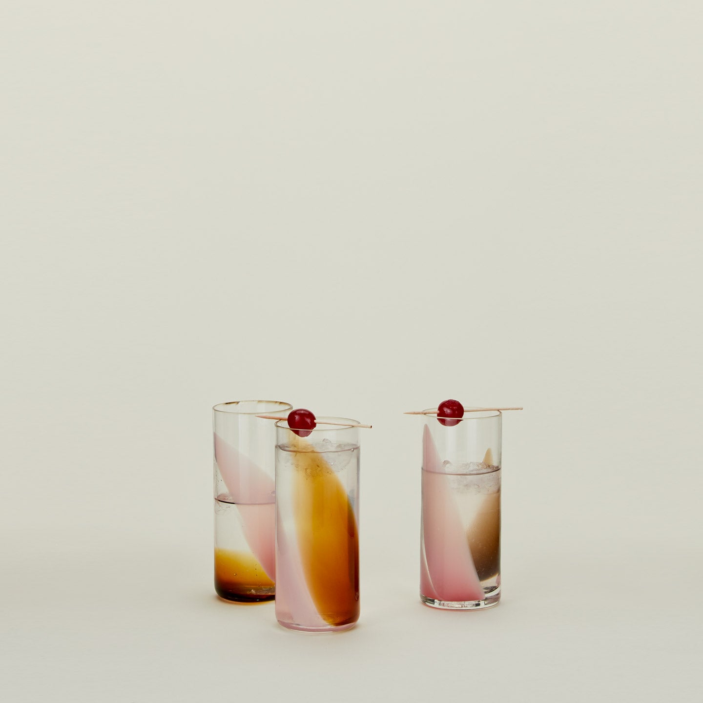 Blown Glass Highball - Blush/Amber