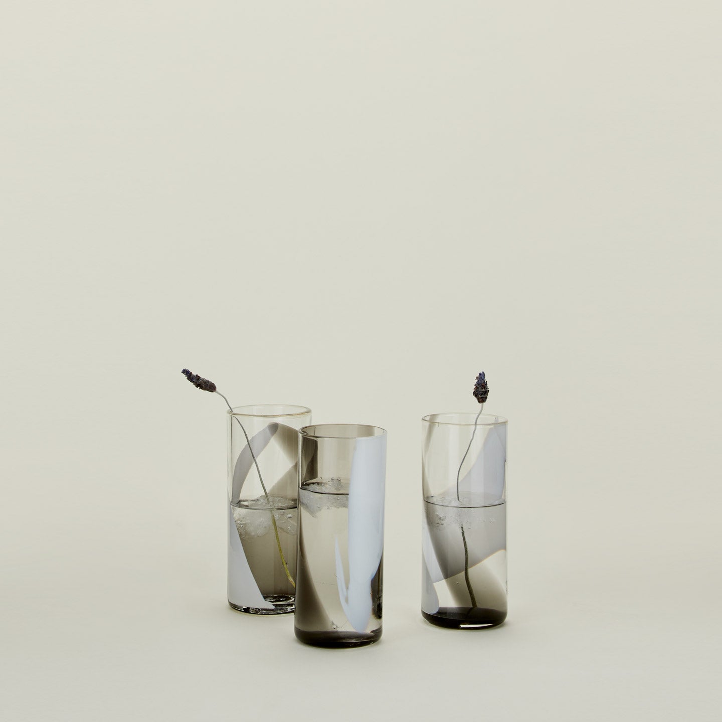 Blown Glass Highball - Light Grey/Dark Grey