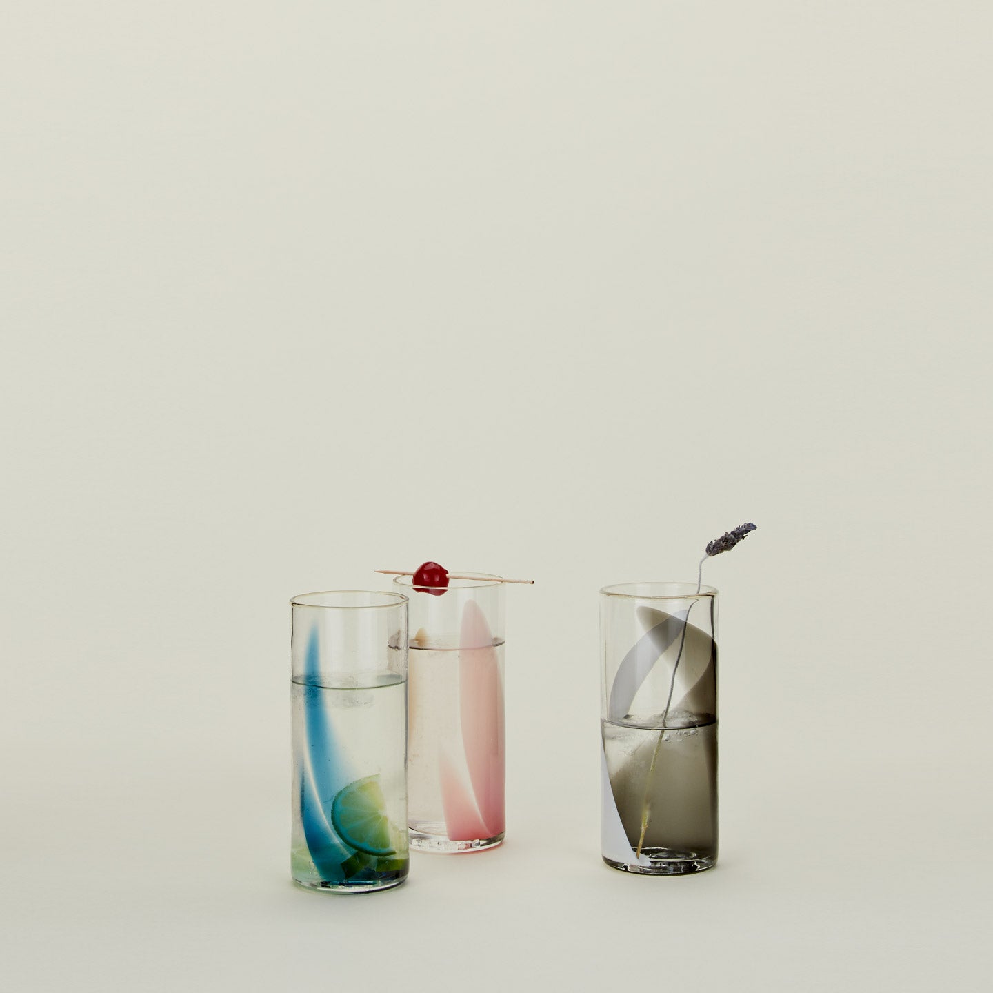Blown Glass Highball - Sky/Peacock