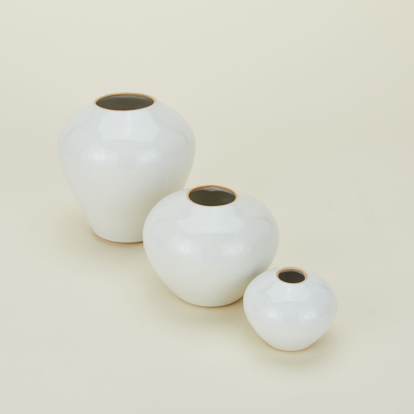 Verdure Vase in White in three sizes.