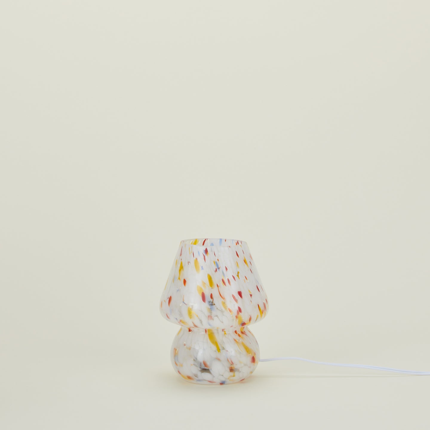 Glass Mini Mushroom Lamp - Confetti Multi