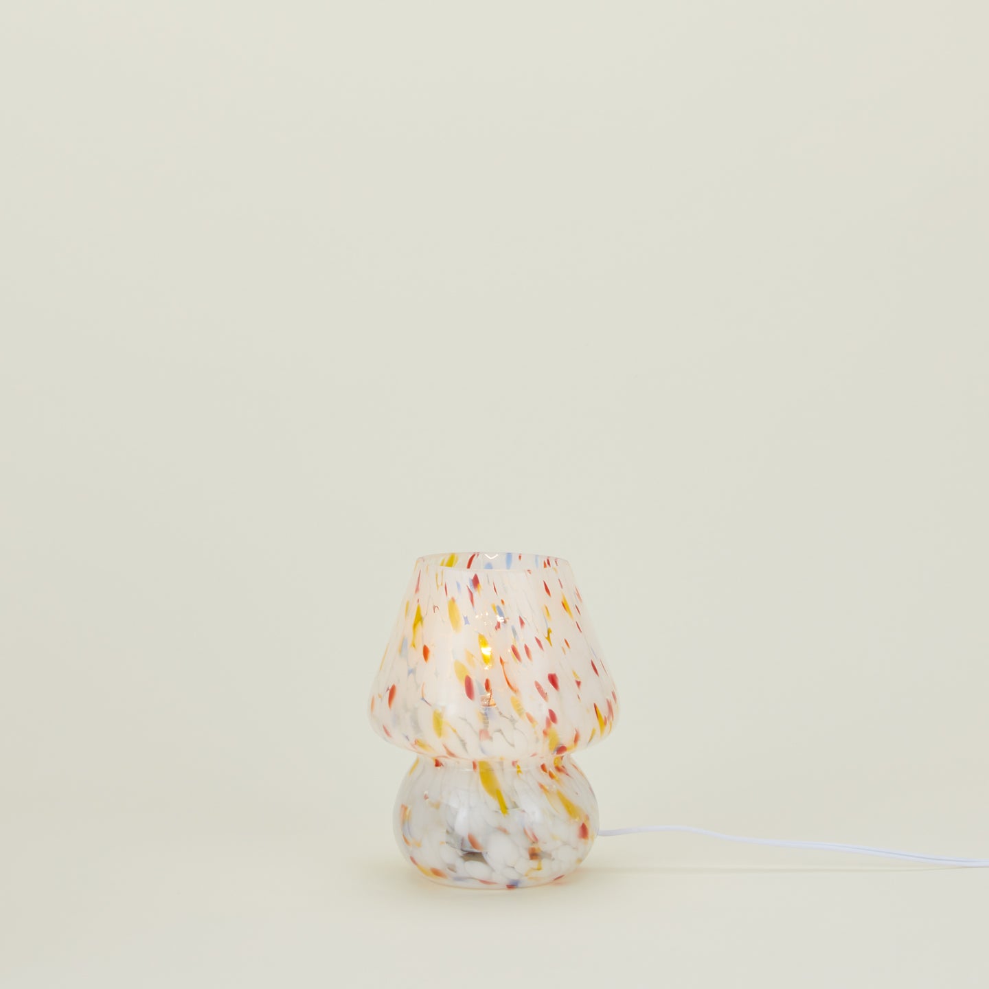 Glass Mini Mushroom Lamp - Confetti Multi