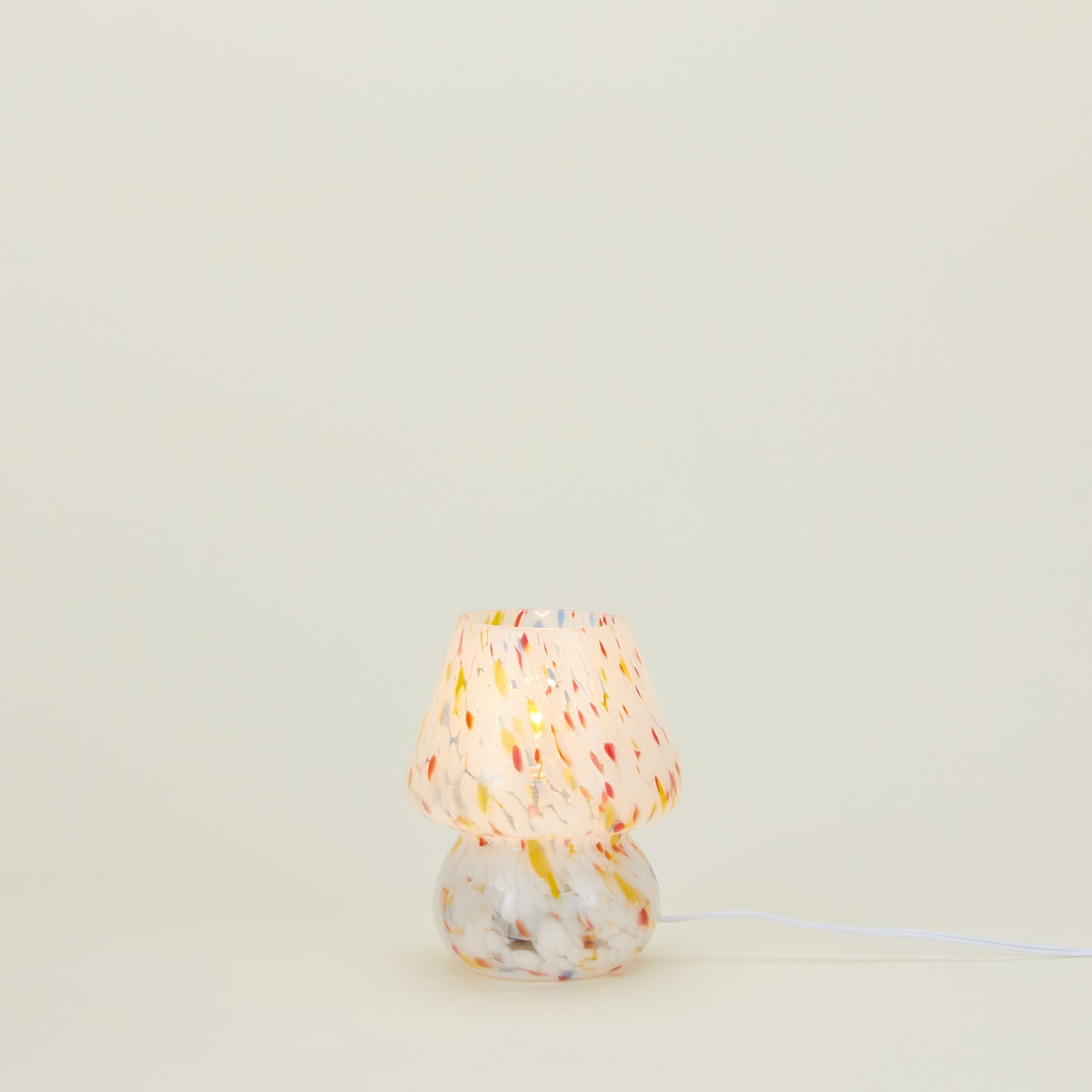 Glass Mini Mushroom Lamp - Confetti Multi