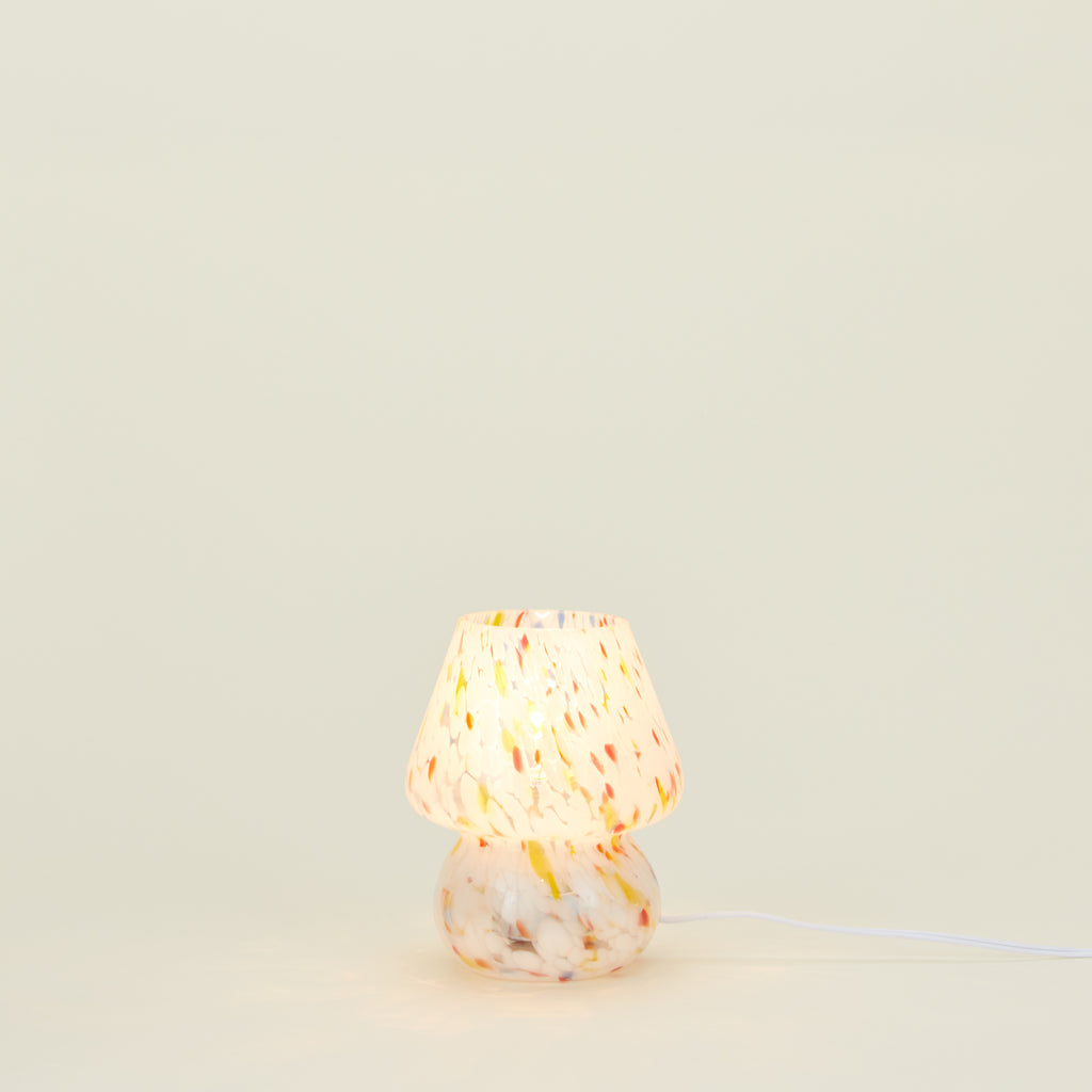 Glass Mini Mushroom Lamp Confetti Multi Hawkins New York