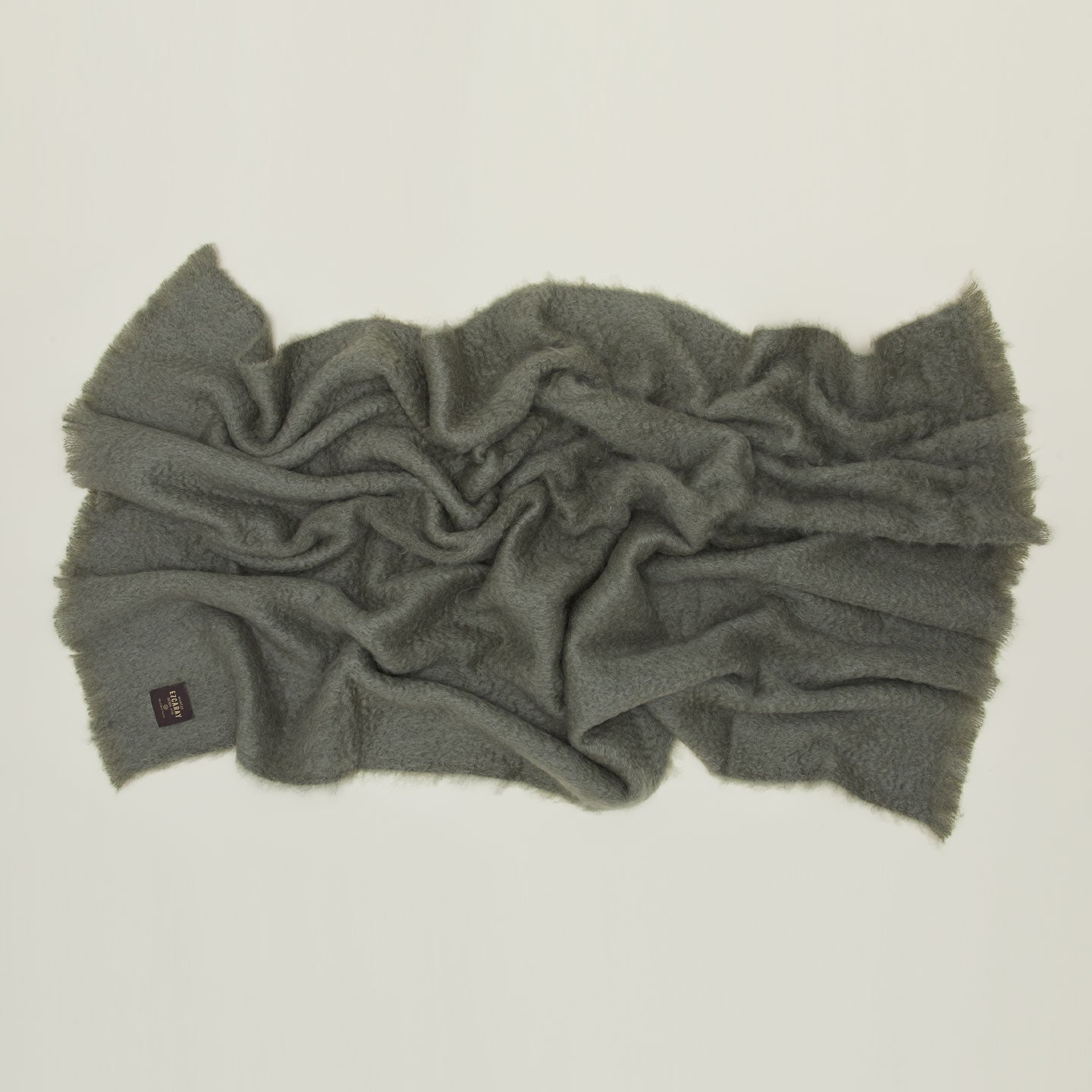 Solid Mohair Throw - Olive