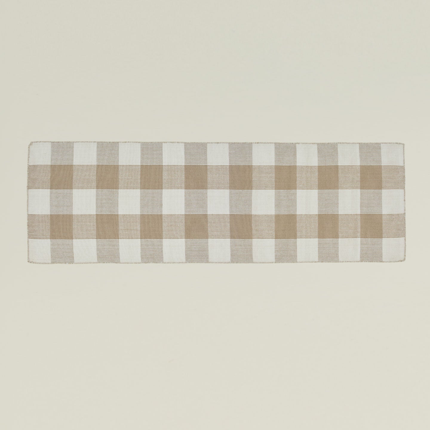 Simple Plaid Rug, 2.5' x 8' - Ivory/Flax