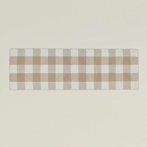 Simple Plaid Rug, 2.5' x 8' - Ivory/Flax