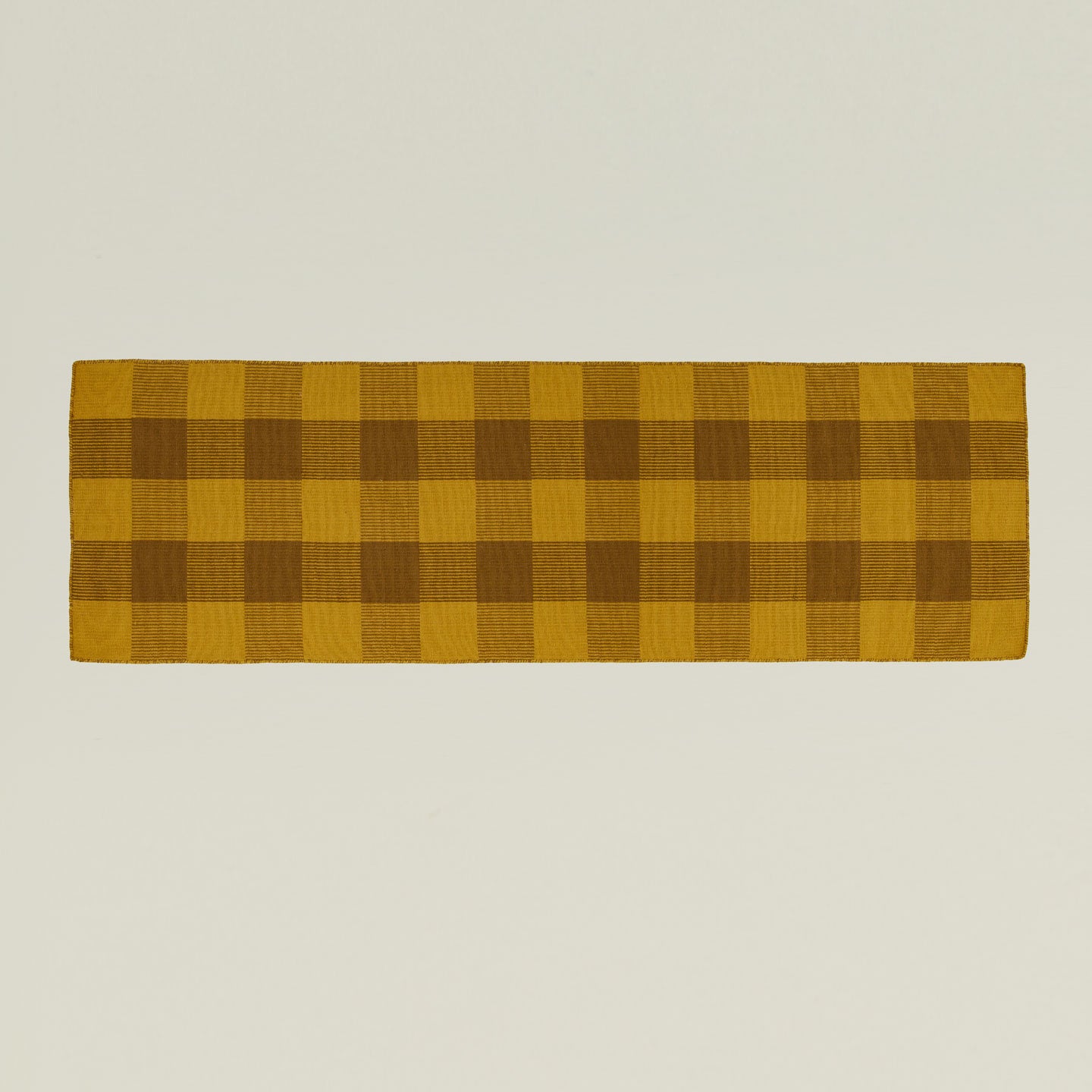 Simple Plaid Rug, 2.5' x 8' - Mustard/Bronze