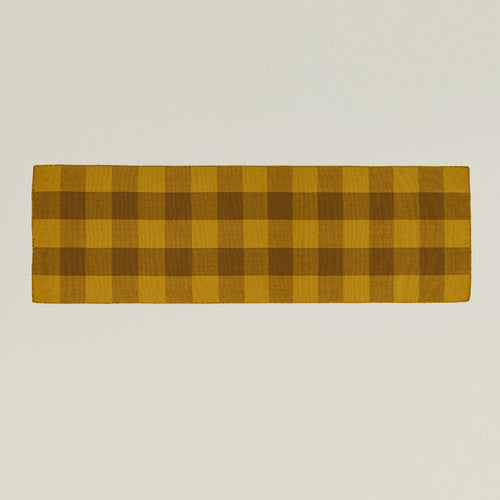 Simple Plaid Rug, 2.5' x 8' - Mustard/Bronze