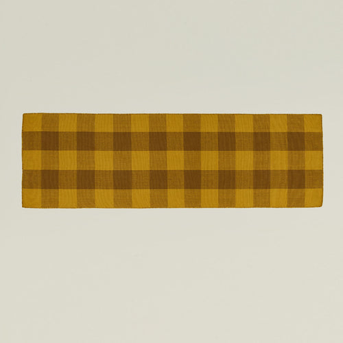 Simple Plaid Rug, 2.5' x 8' - Mustard/Bronze