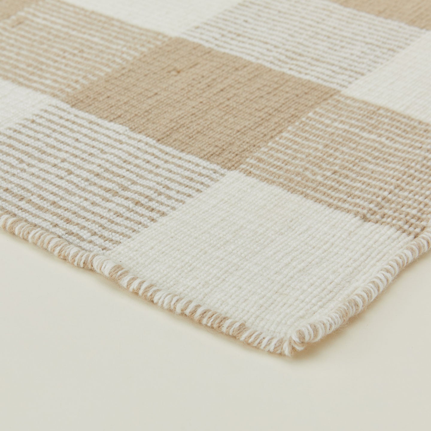 Simple Plaid Rug - Ivory/Flax