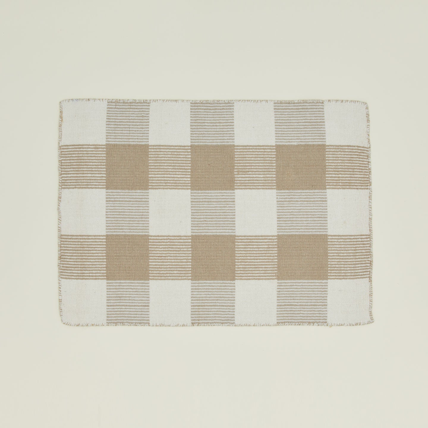 Simple Plaid Rug - Ivory/Flax