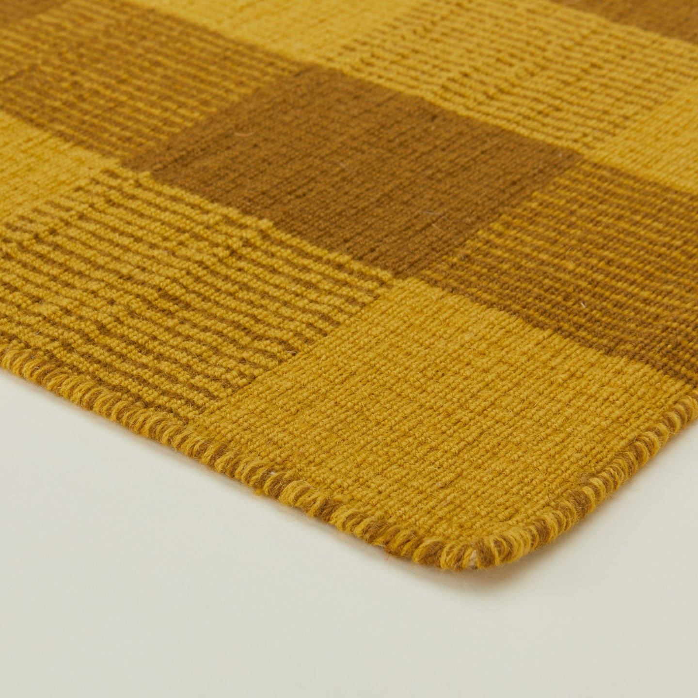 Simple Plaid Rug, 2.5' x 8' - Mustard/Bronze