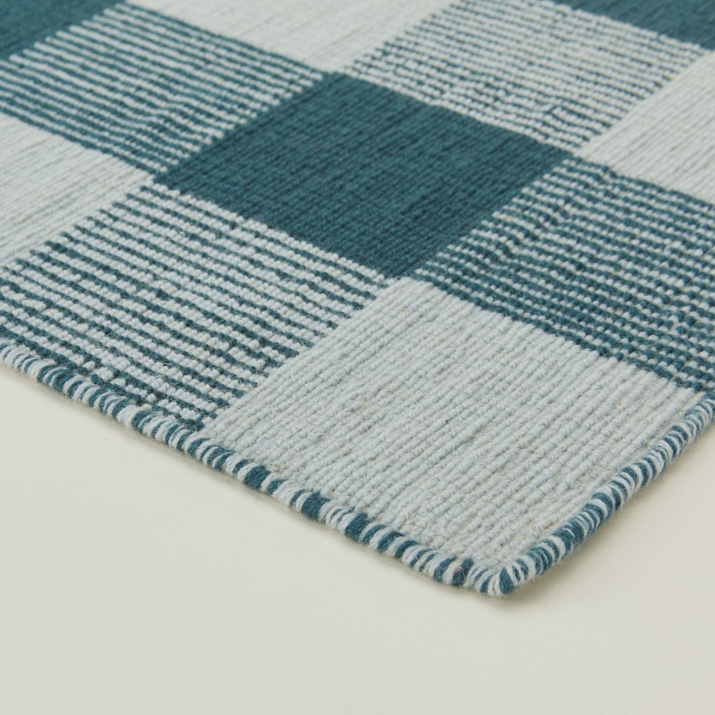 Simple Plaid Rug - Sky/Peacock