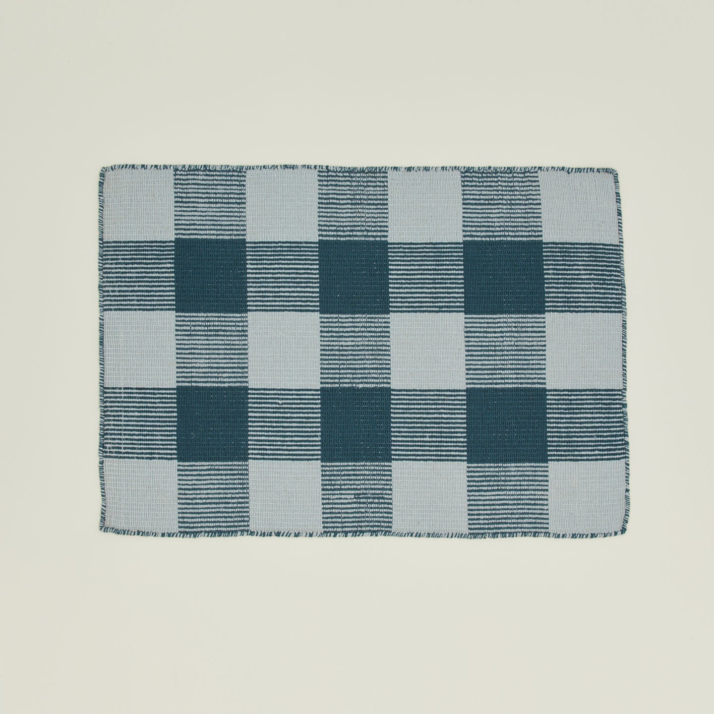 Simple Plaid Rug - Sky/Peacock