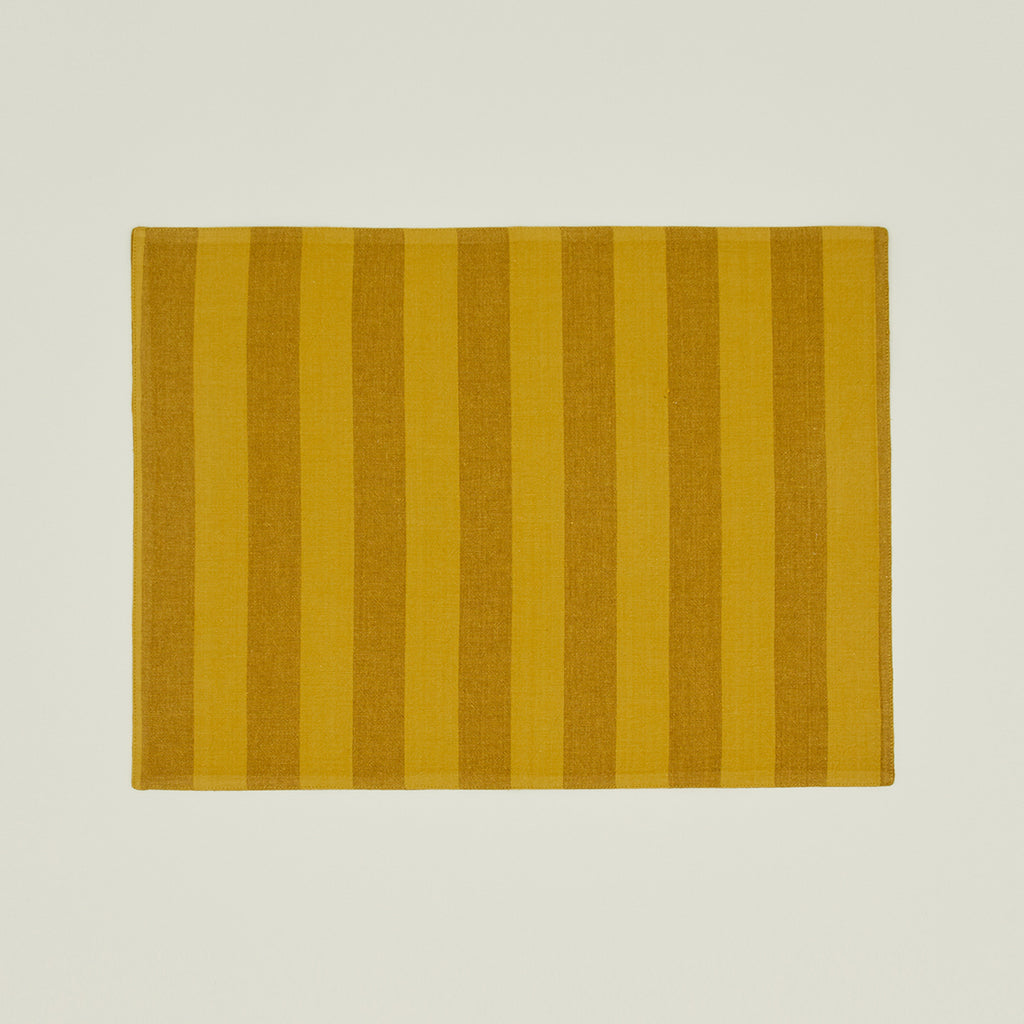 Essential Striped Placemat, Set of 4 Mustard/Bronze Hawkins New York