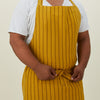 Essential Striped Apron - Mustard/Bronze