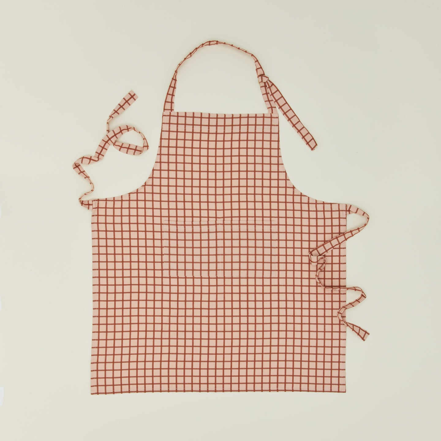 Essential Check Apron - Blush/Terracotta