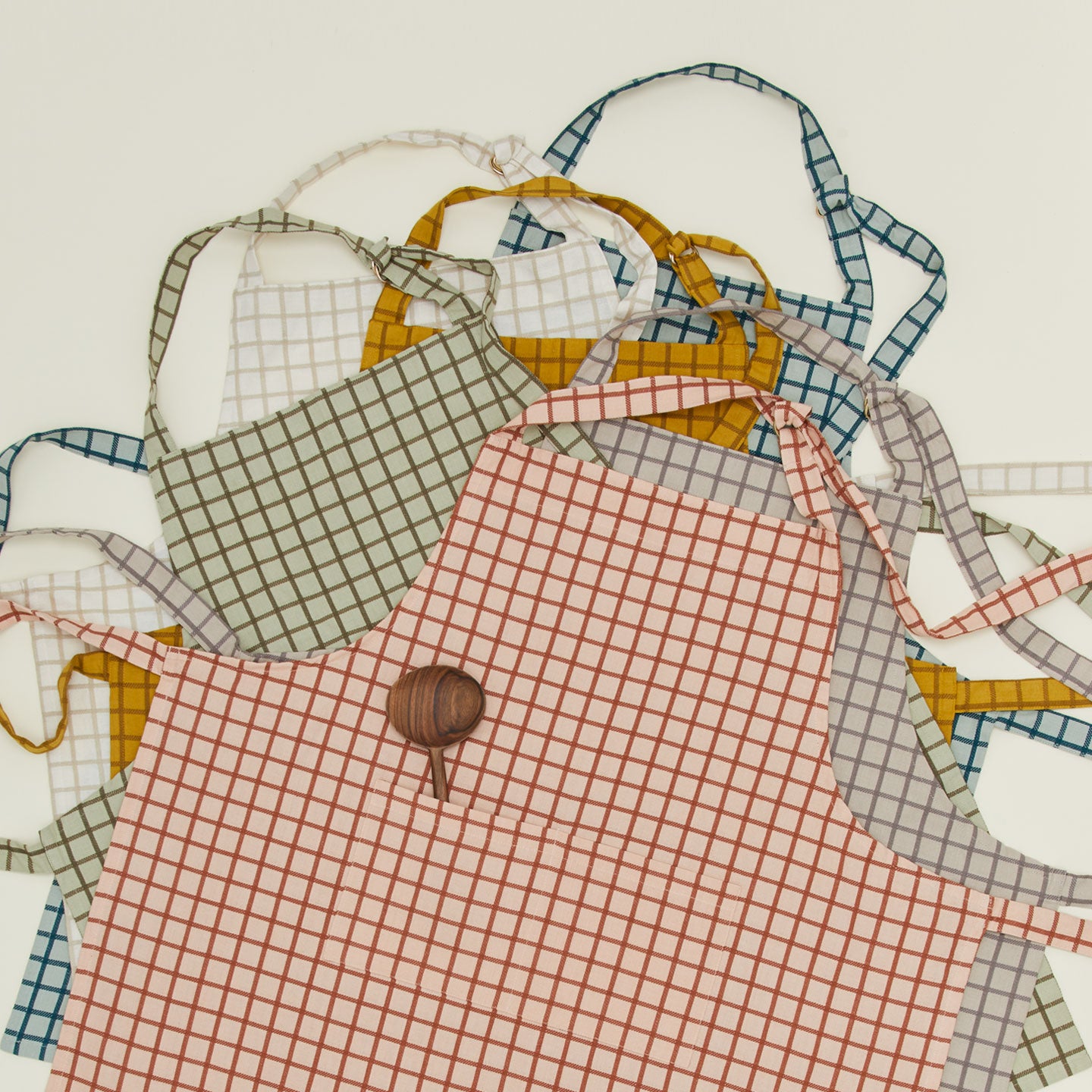 Essential Check Apron - Sky/Peacock