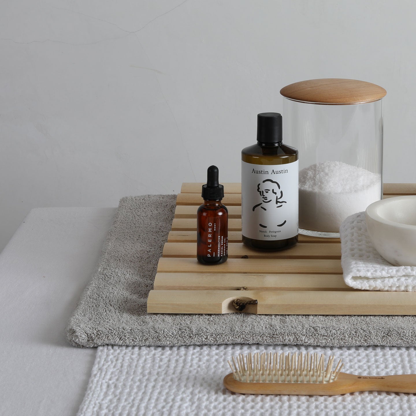 Simple Terry Bath Mat - Light Grey