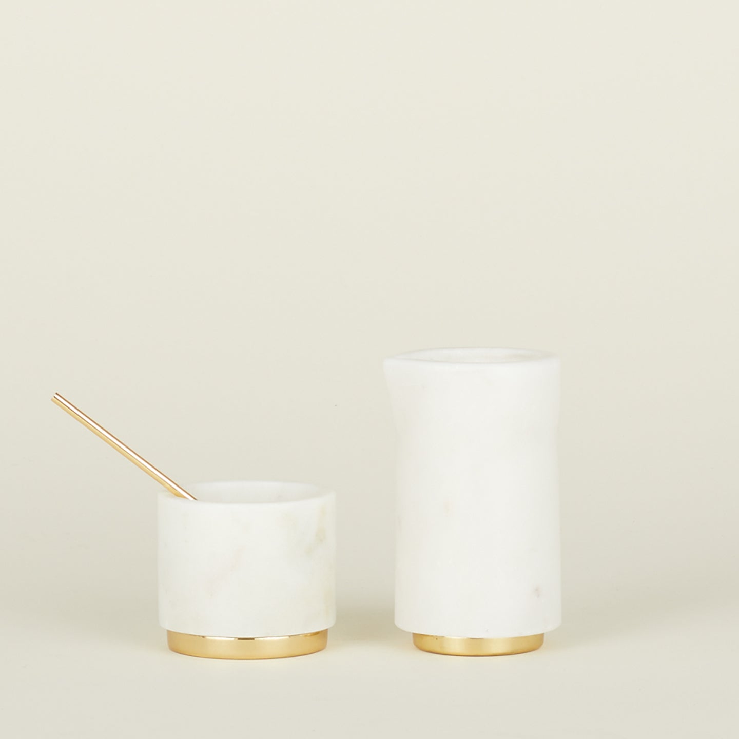 Simple Marbles Creamer and Simple Marble Sugar + Salt Dish