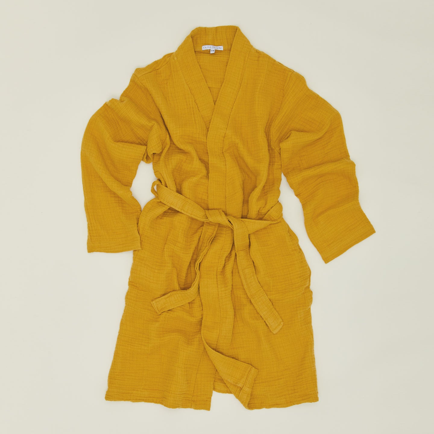 Cotton Gauze Bathrobe - Mustard