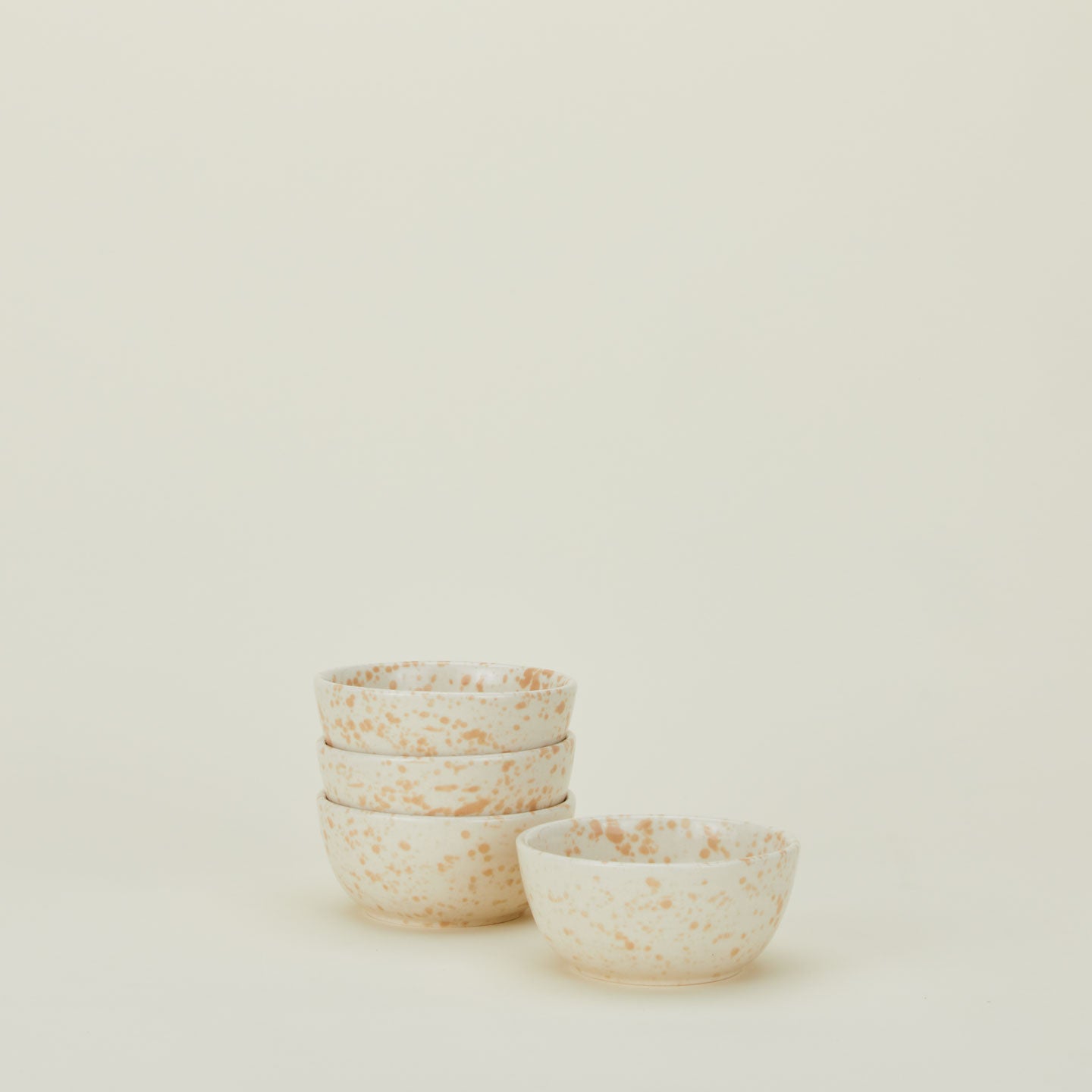 Splatterware Bowl, Set of 4 - Latte