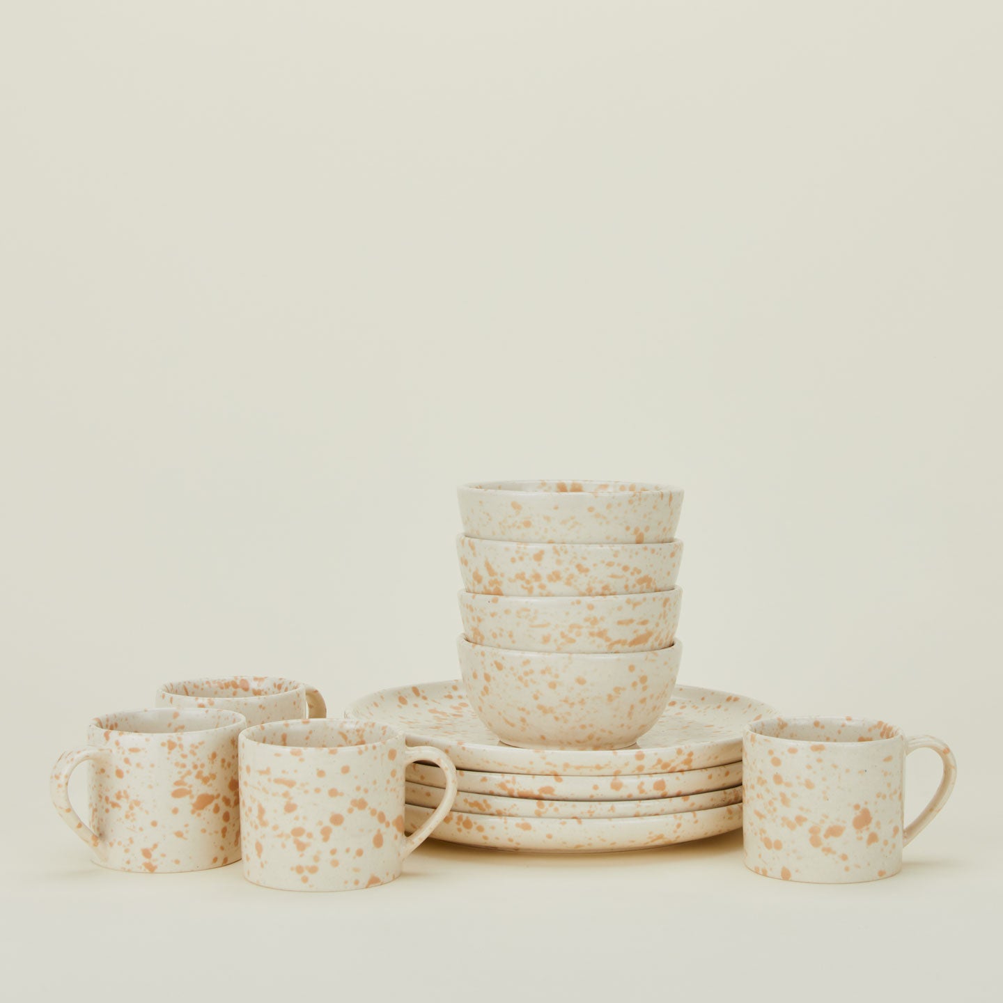 Splatterware Plate, Set of 4 - Latte