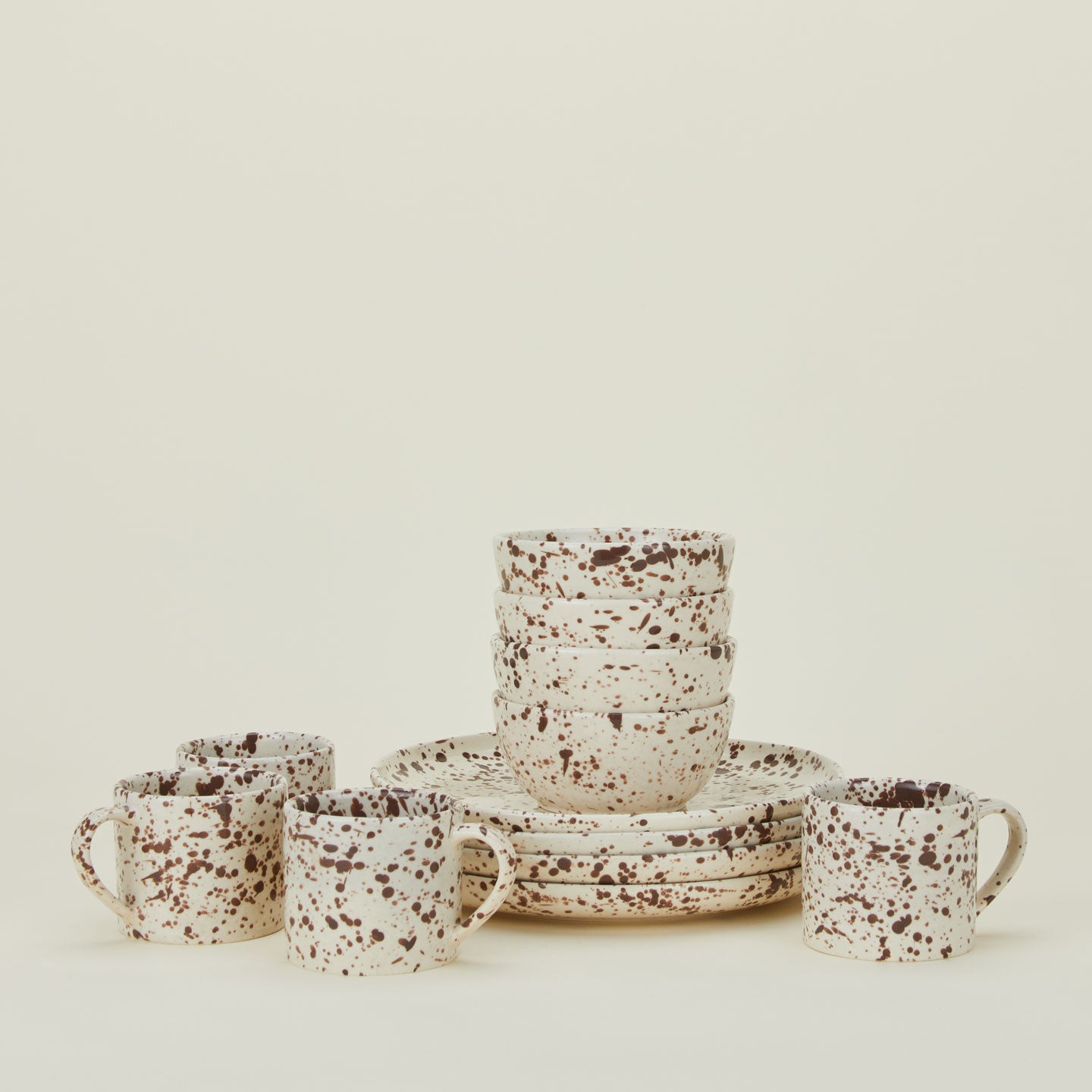 Splatterware Plate, Set of 4 - Cacao