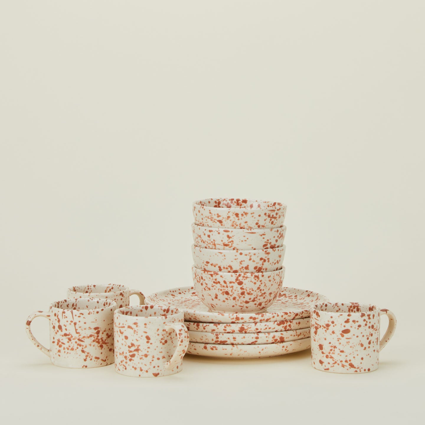 Splatterware Mug, Set of 4 - Terra
