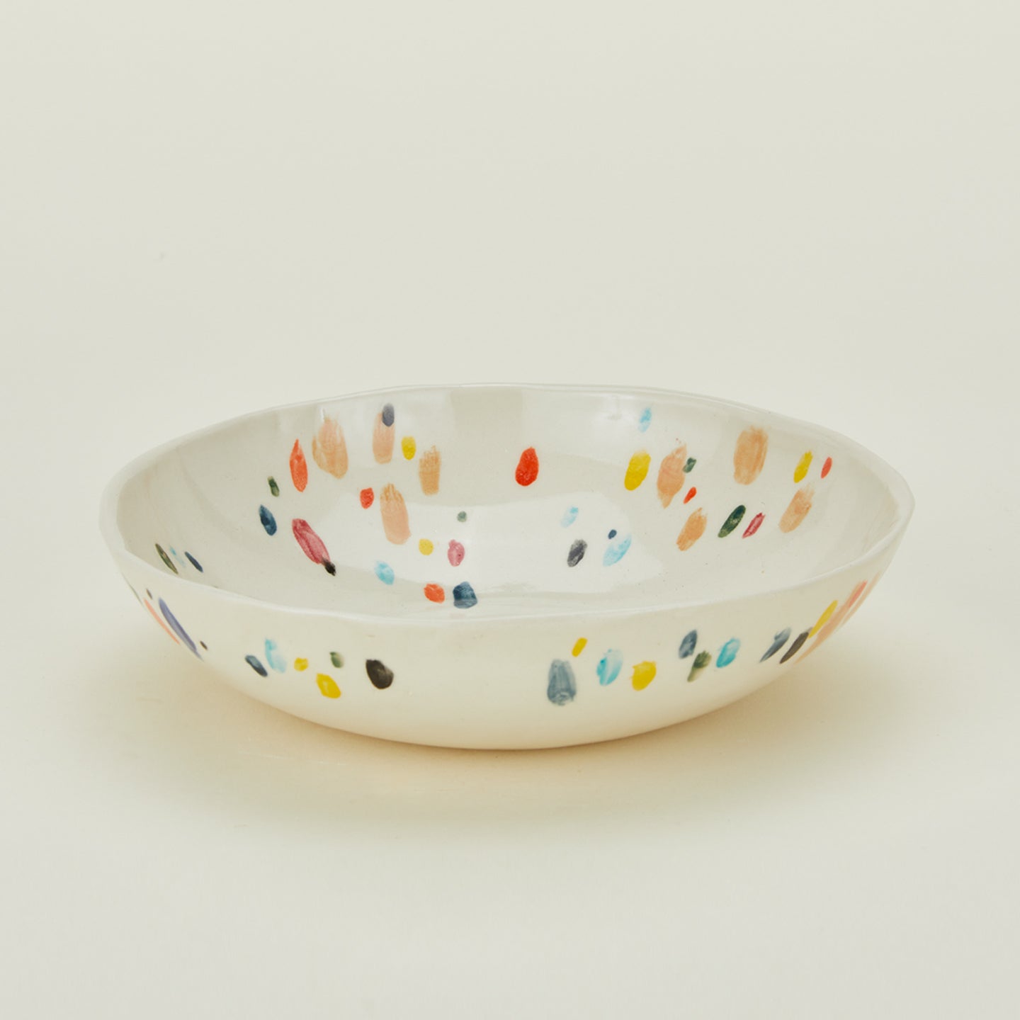 Close up view of Alice Ceramics confetti bowl
