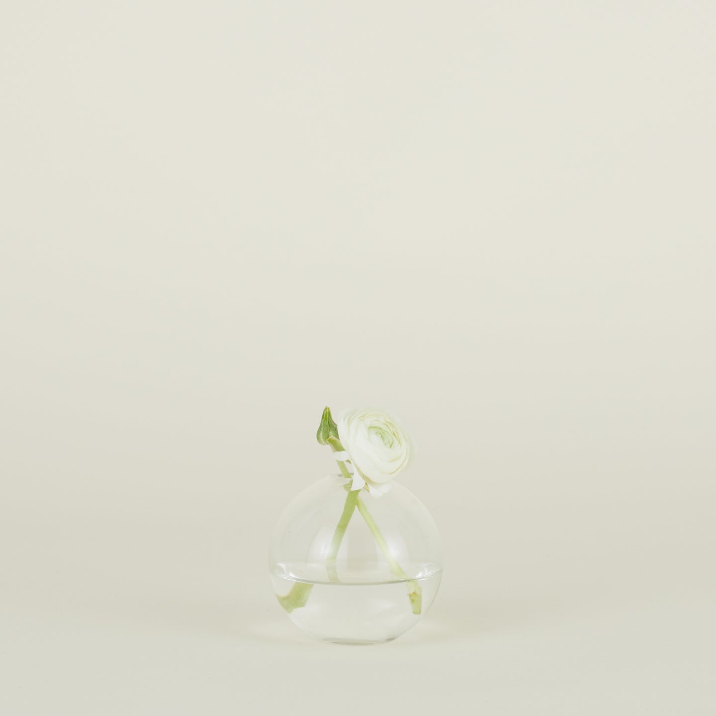 Small aurora sphere vase in clear with flowers