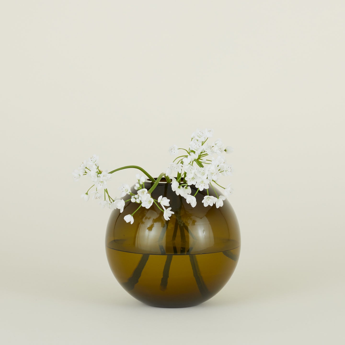 Large aurora vase in olive with florals