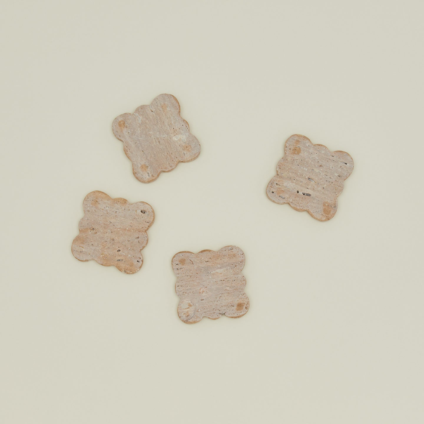 Travertine scalloped coasters