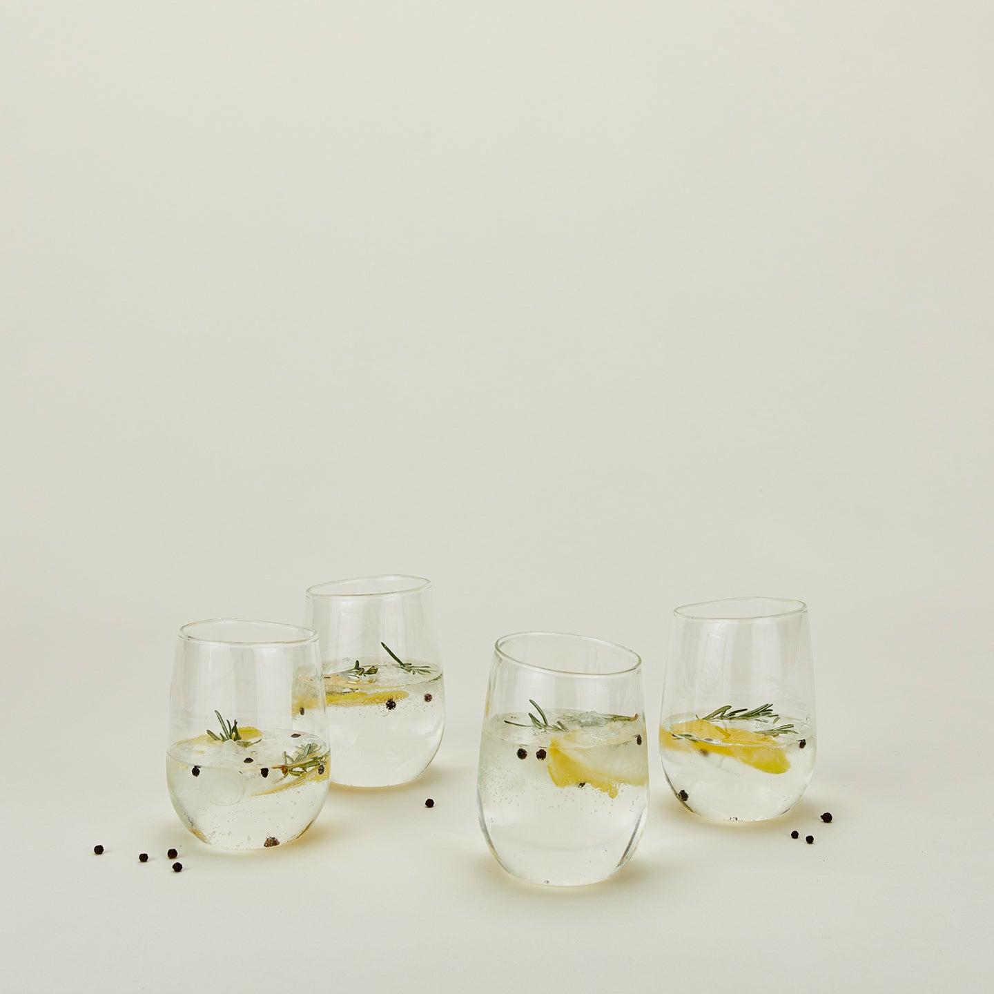 Boreal glassware filled in medium set of 4