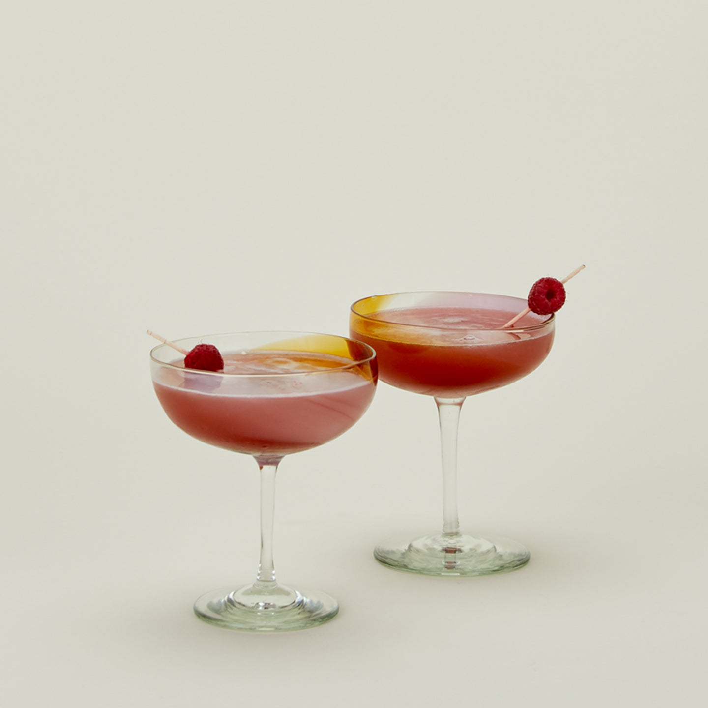 Bow Glassworks coupe in blush and amber