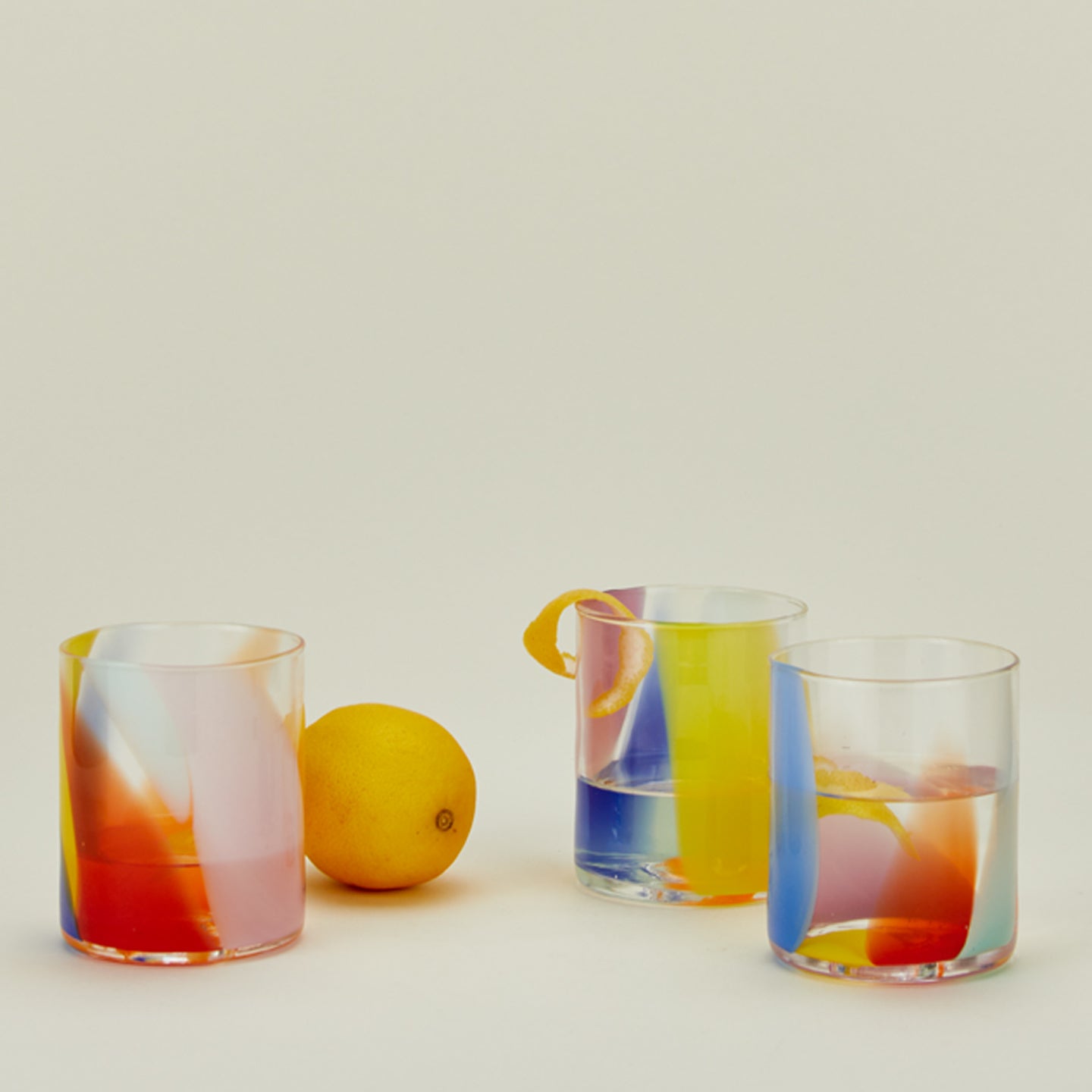 Blown glass multicolor tumbler