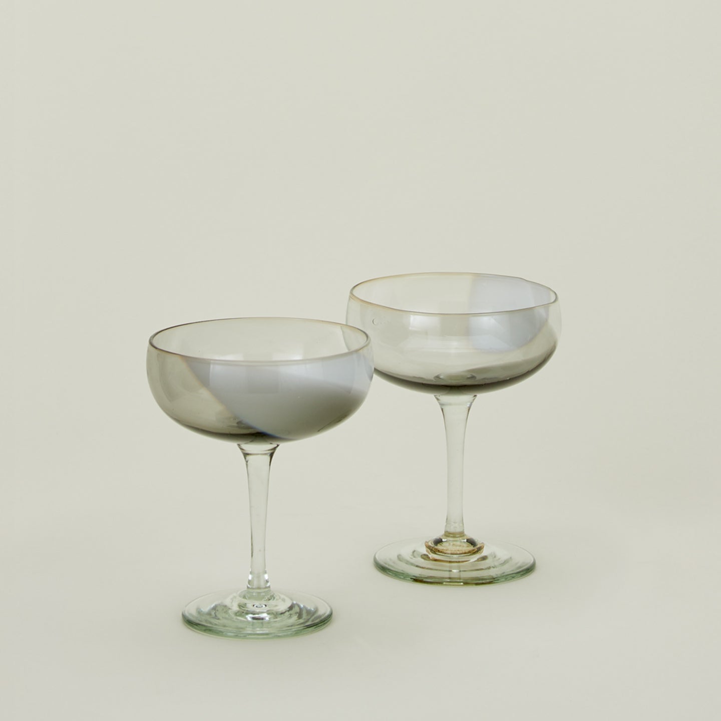Bow Glassworks coupe in white and grey